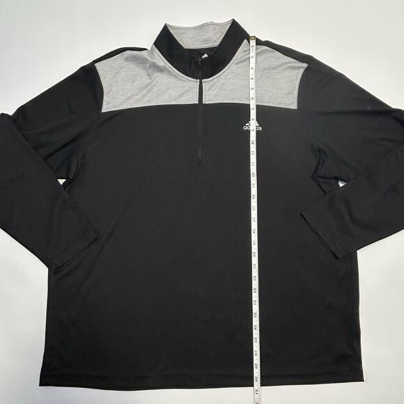Adidas Golf Men's 2XL Lightweight UPF 1/4 Zip Long Sleeve Pullover Black Gray - Picture 8 of 12